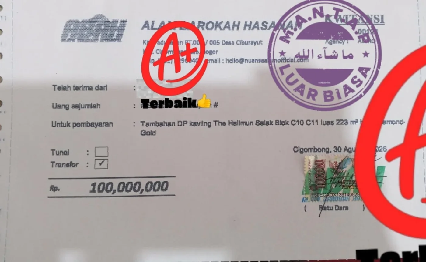 Bukti transaksi buyer The Halimun Salak